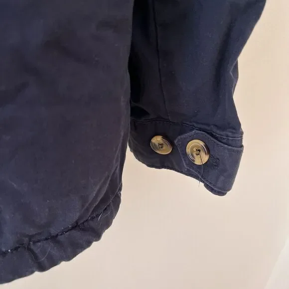 Love Tree Sherpa Lined 100% Cotton Navy Hooded Utility Jacket - Medium - Picture 6 of 10